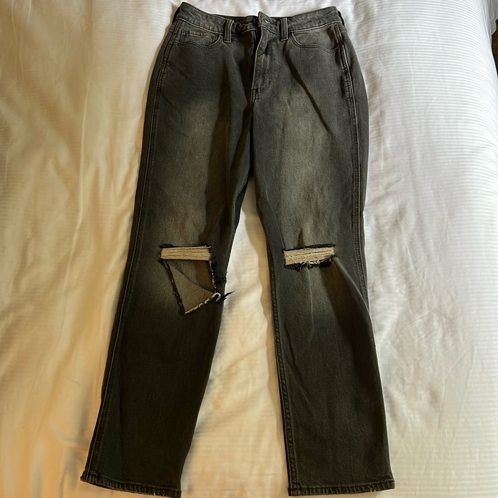 Hollister dark gray mom jeans